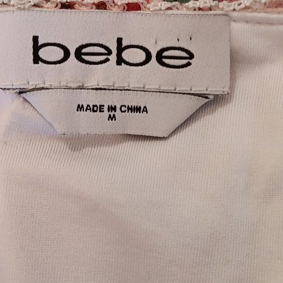 Bebe Lace Dress with Blue and Deep Pink Accents. Asymmeyric. Asian Inspired.Lace - Picture 8 of 11